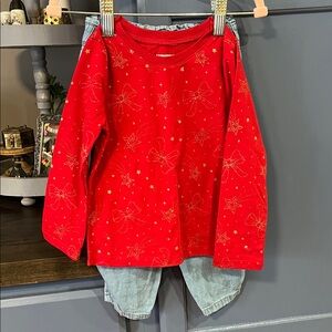 Garanimals Outfit Red Star Long Sleeve Tee and Chambray Pants